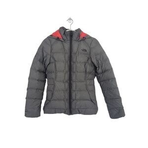 The North Face Womens Hooded Goose Down Gotham Puffer Jacket Size XS Pockets.